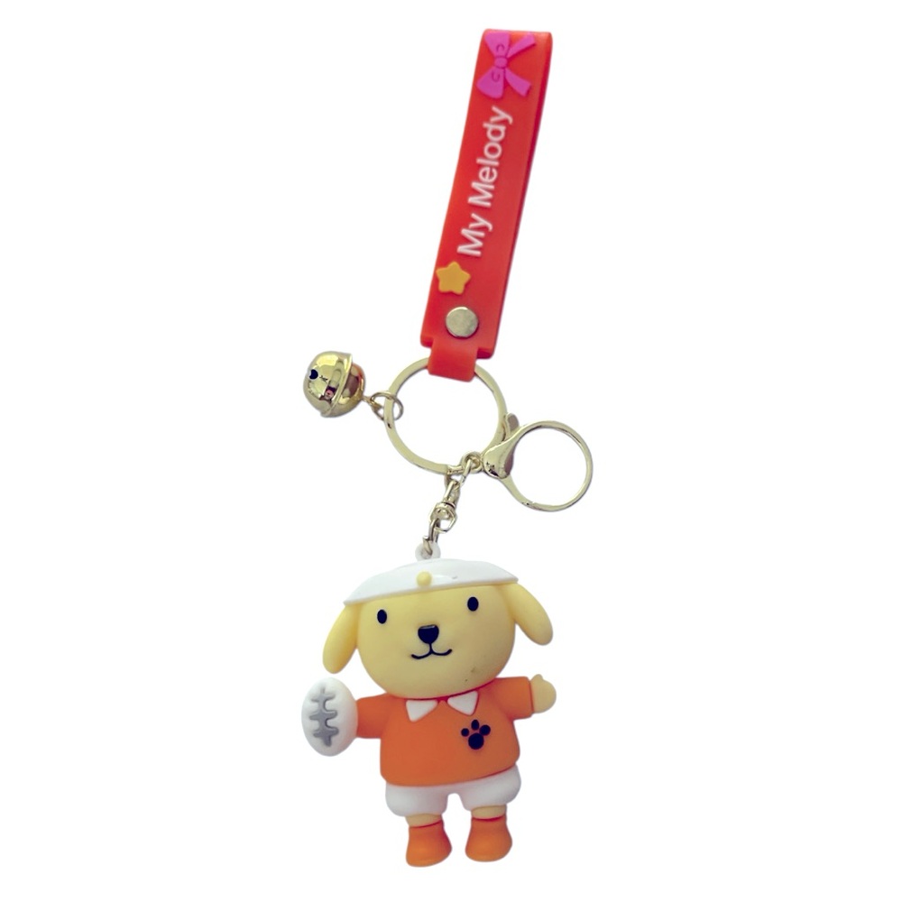 POMPOMPURIN  3D BELL KEYCHAIN BAGCHARM WITH SILICONE STRAP